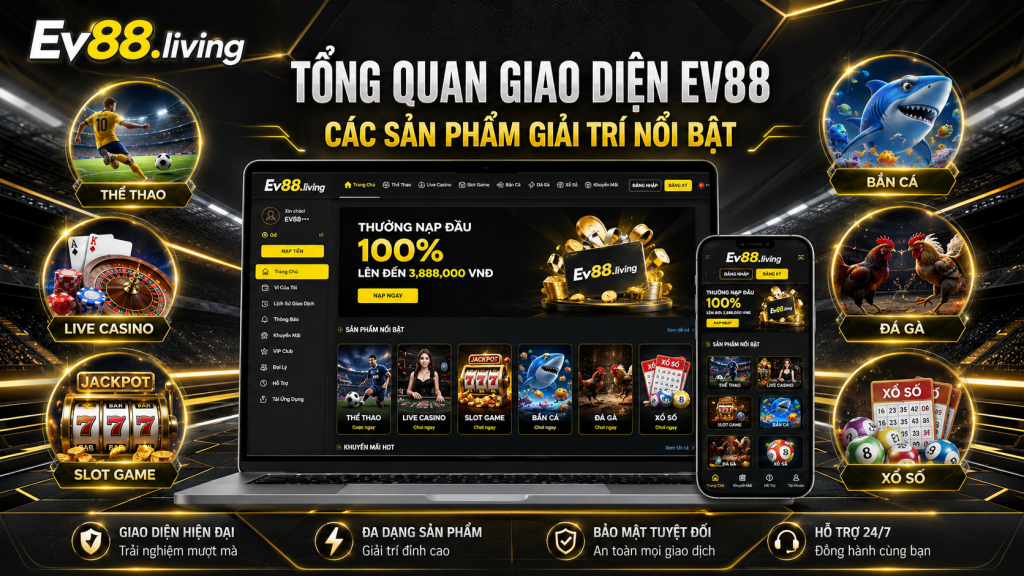 Tổng quan giao diện EV88 và các sản phẩm giải trí nổi bật